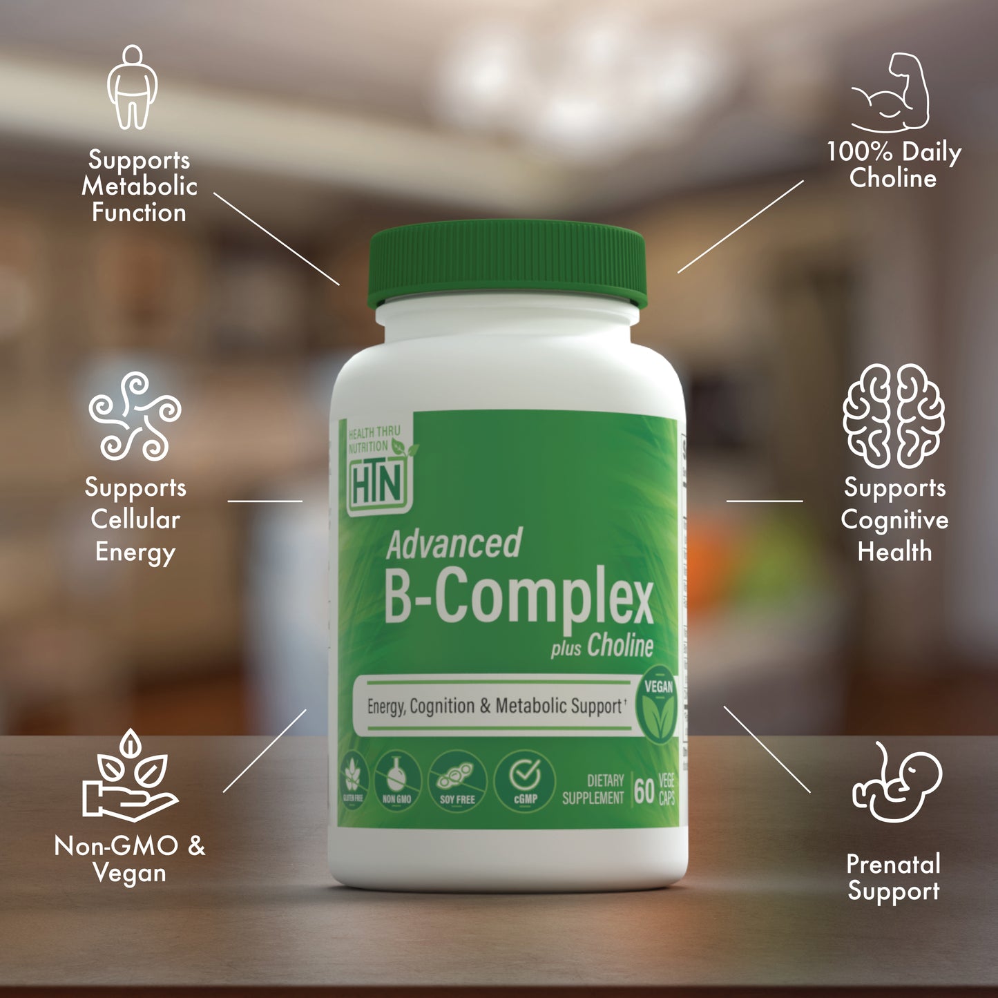 Advanced B Complex + Choline 60 Vegecaps