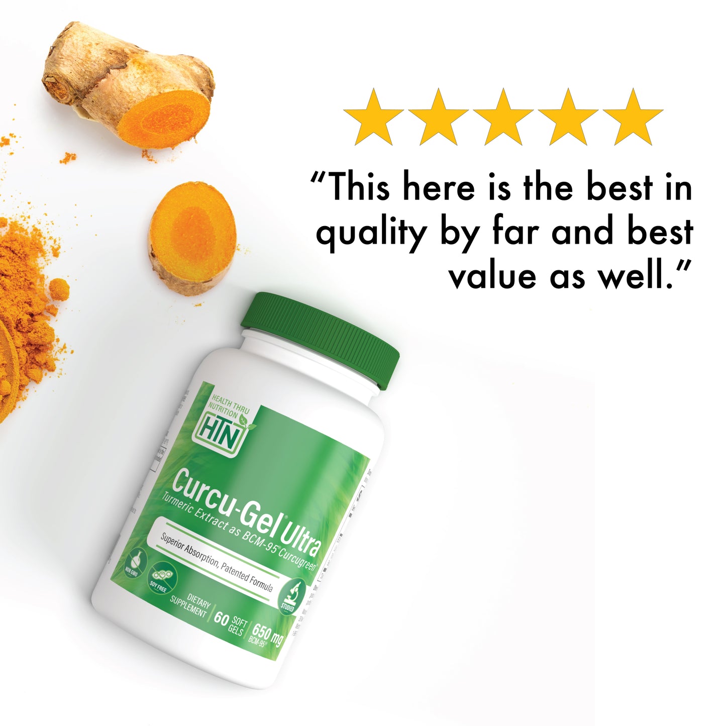 Curcu-Gel® Ultra 650mg BCM-95® Curcugreen® Turmeric Extract