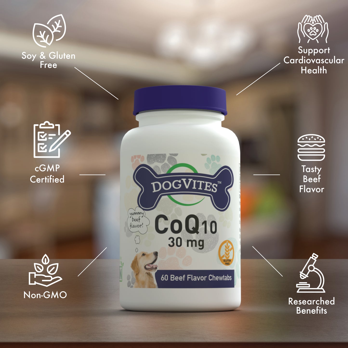 Dog-Vites™ CoQ10 For Dogs 30mg 60 Beef Flavored Chewables