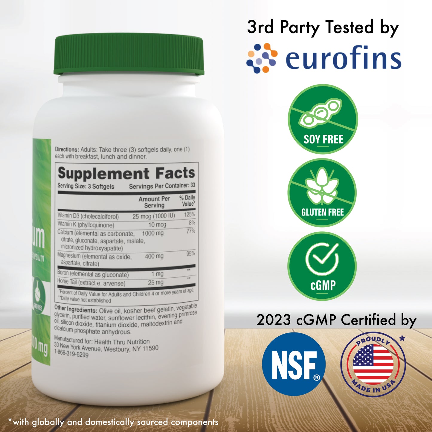 Liquid Calcium & Magnesium with 1000 IU Vitamin D3 100 Softgels