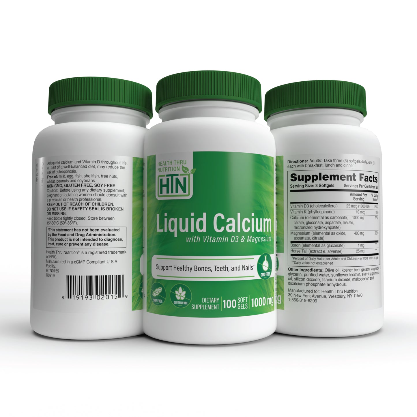 Liquid Calcium & Magnesium with 1000 IU Vitamin D3 100 Softgels