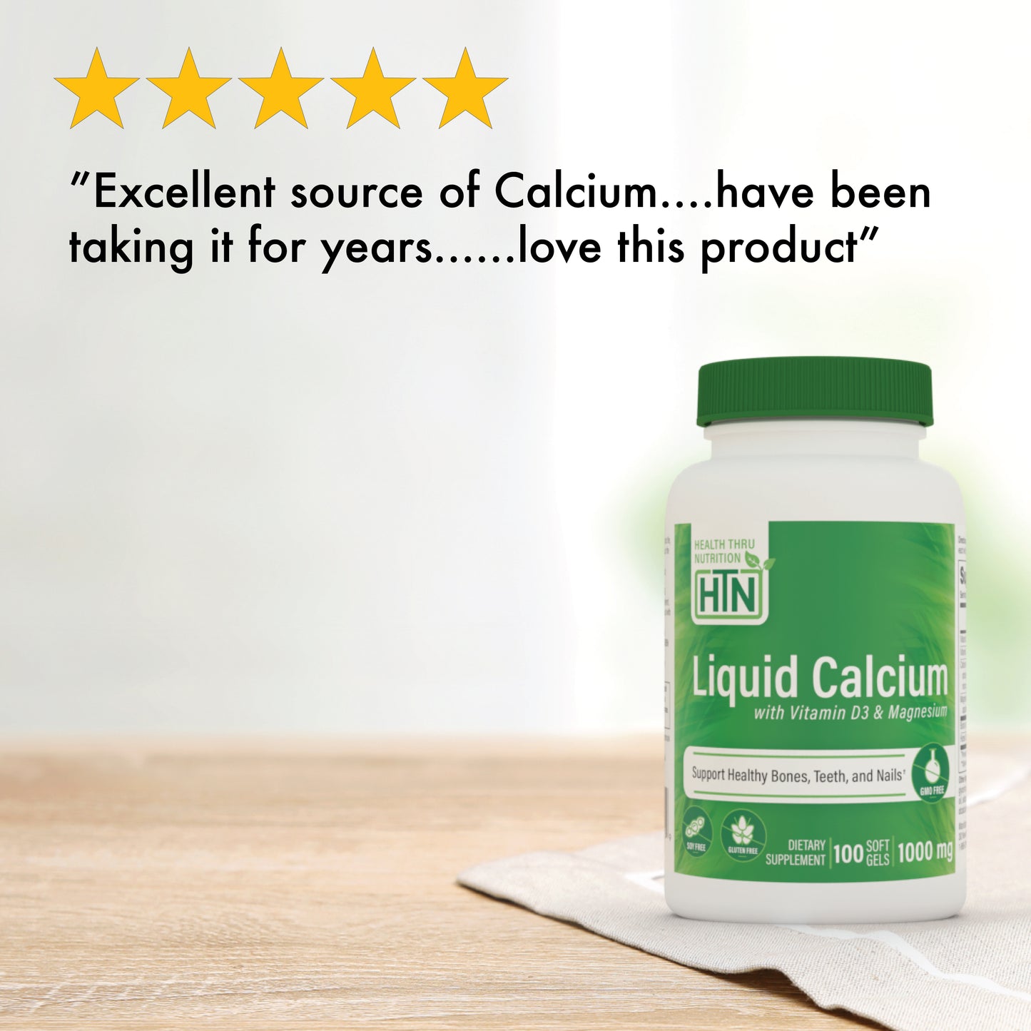 Liquid Calcium & Magnesium with 1000 IU Vitamin D3 100 Softgels