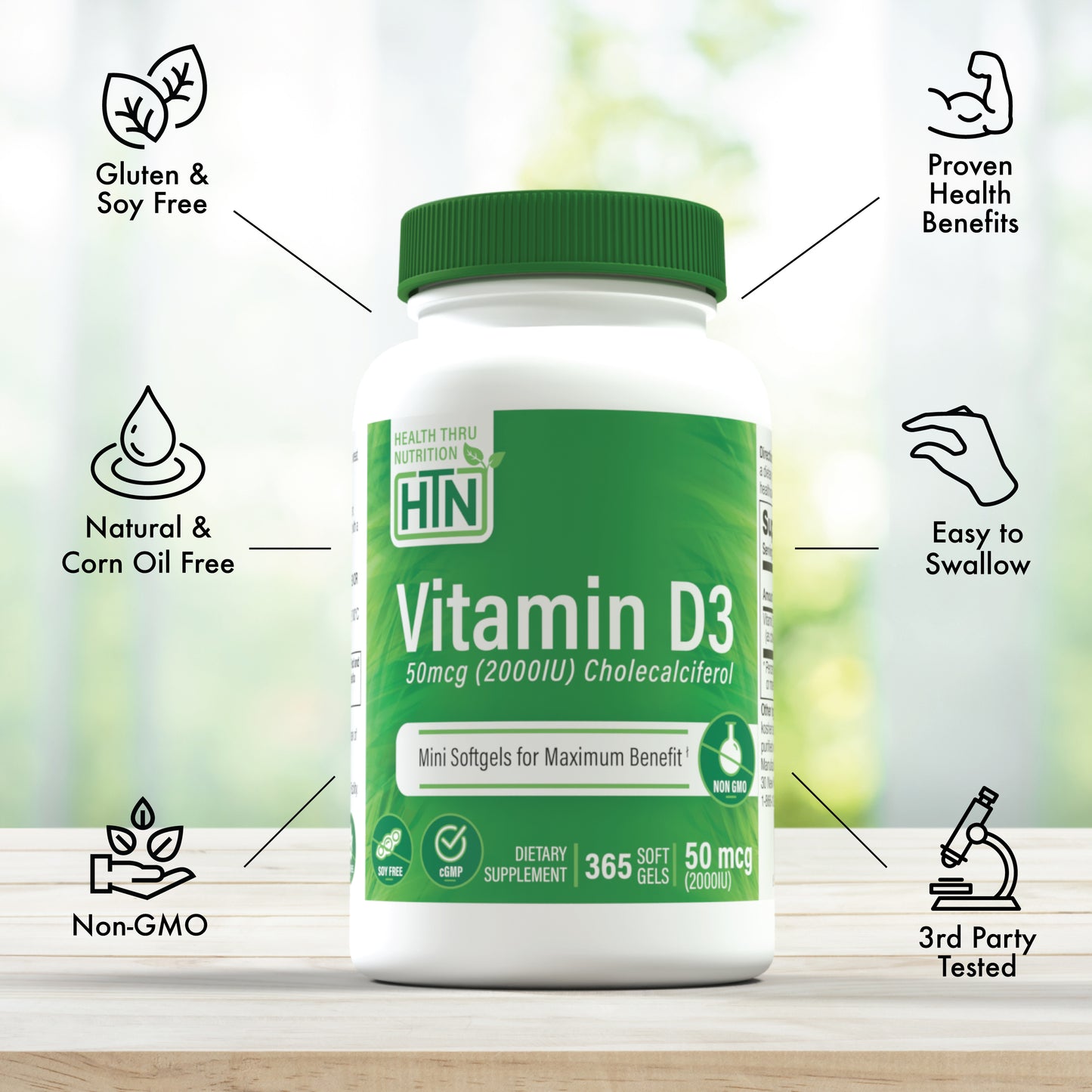 Vitamin D3 (as Cholecalciferol) in EVOO