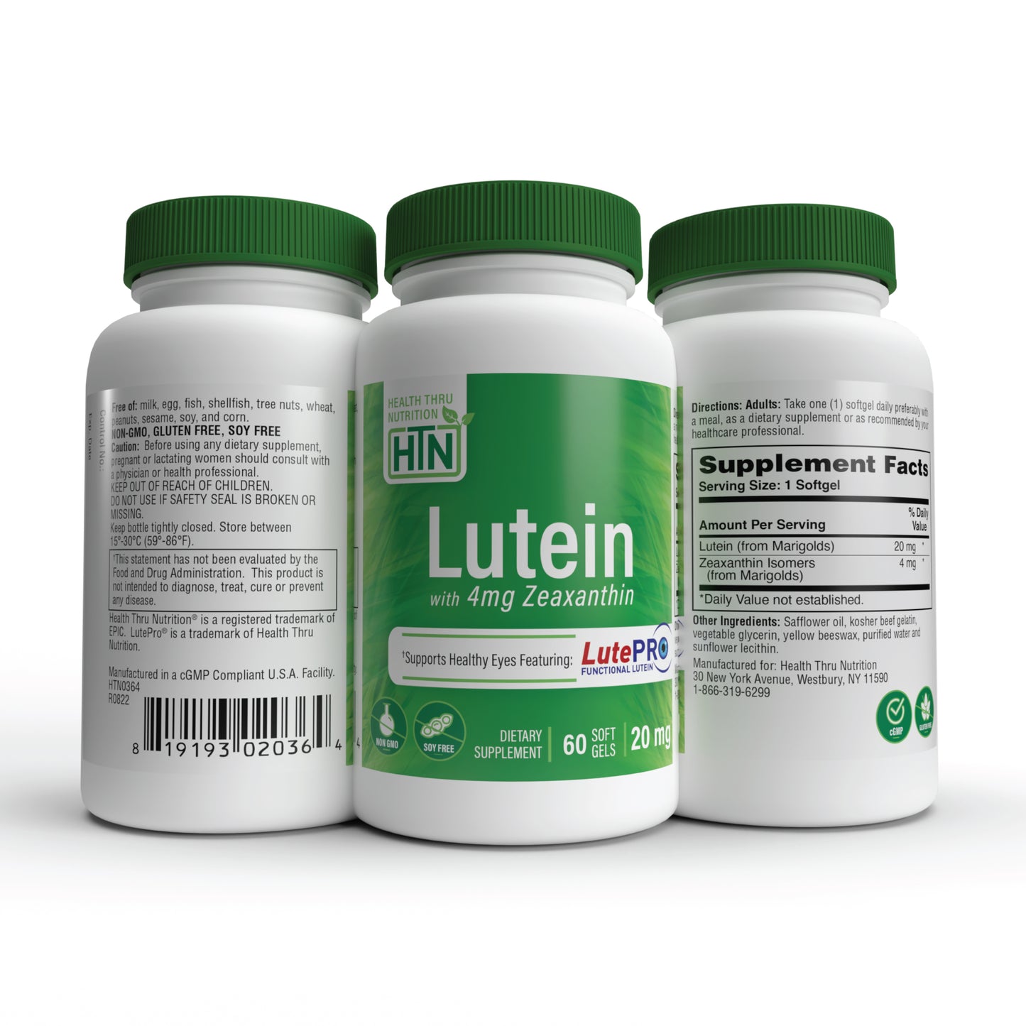 Lutein 20mg with Zeaxanthin 4mg as LutePro®