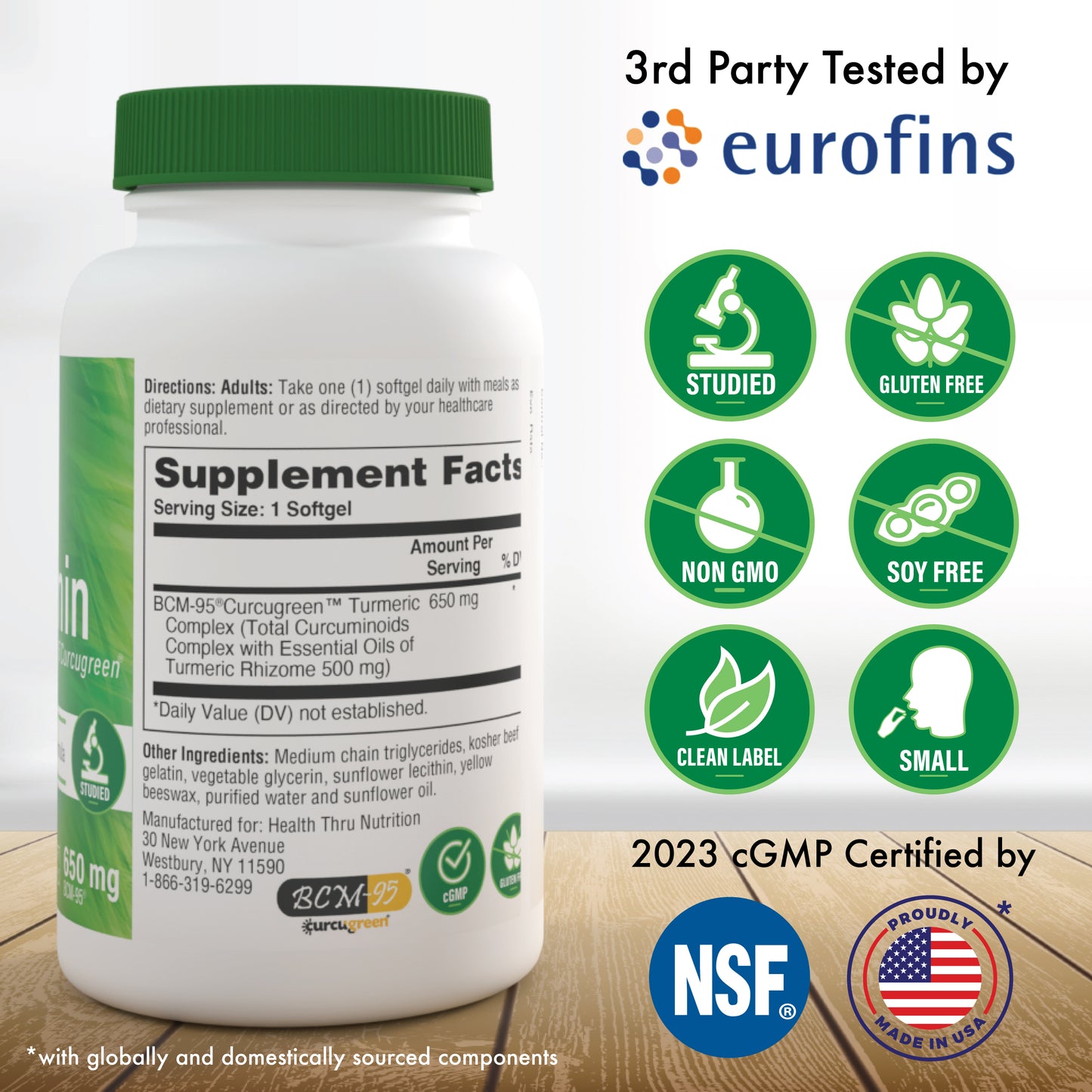 Curcumin 650mg BCM-95® Curcugreen® Turmeric Extract