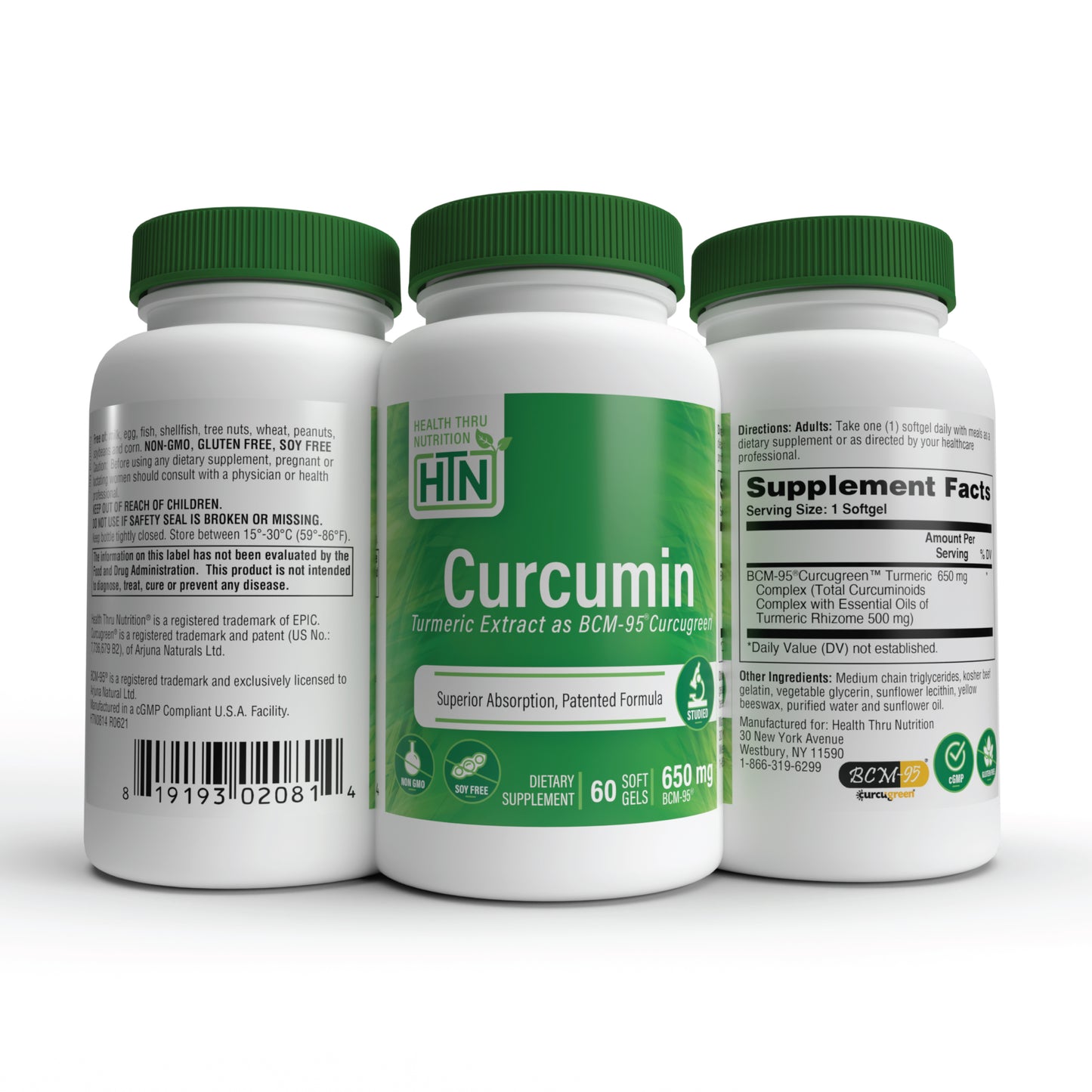 Curcumin 650mg BCM-95® Curcugreen® Turmeric Extract