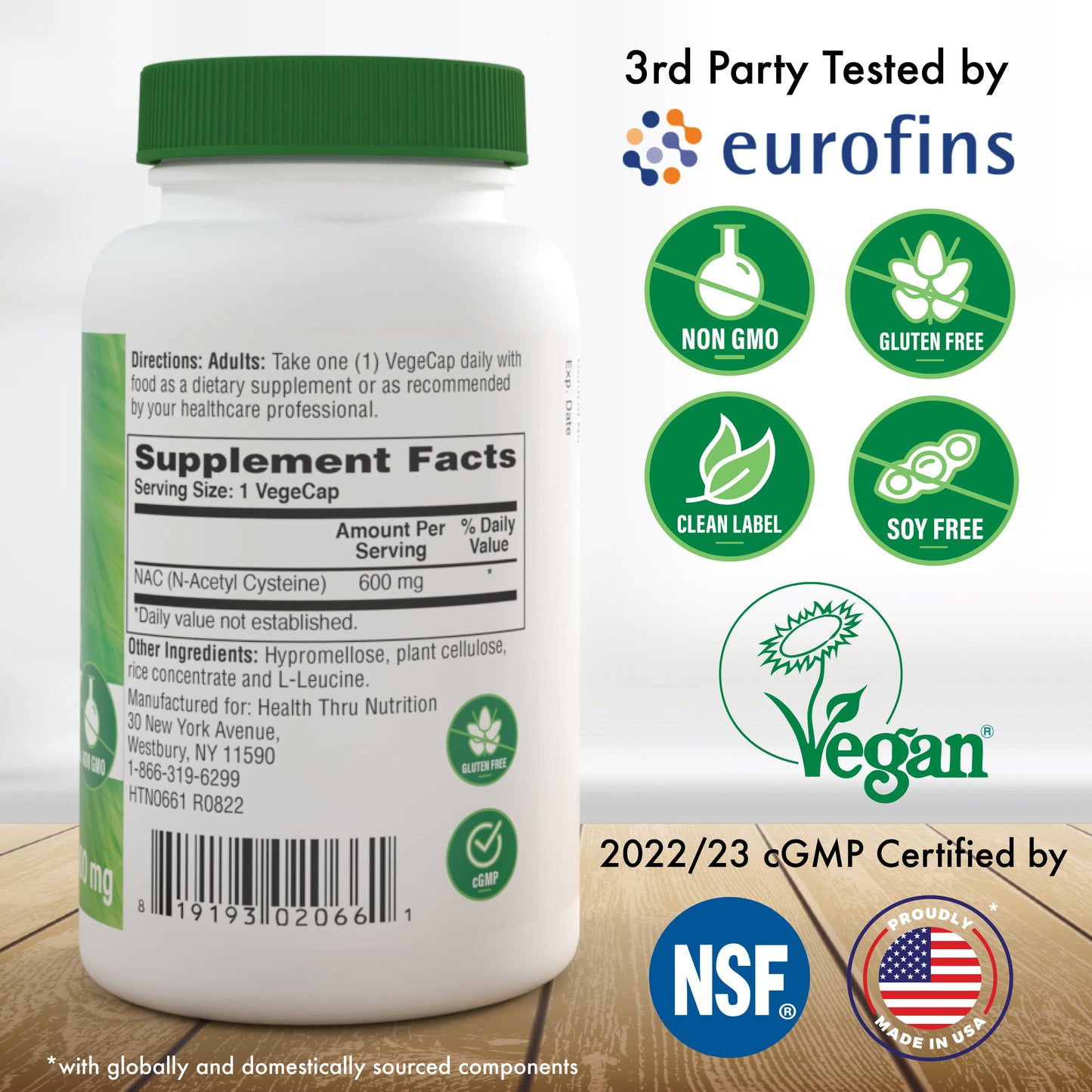 NAC 600mg Vegan N-Acetyl Cysteine