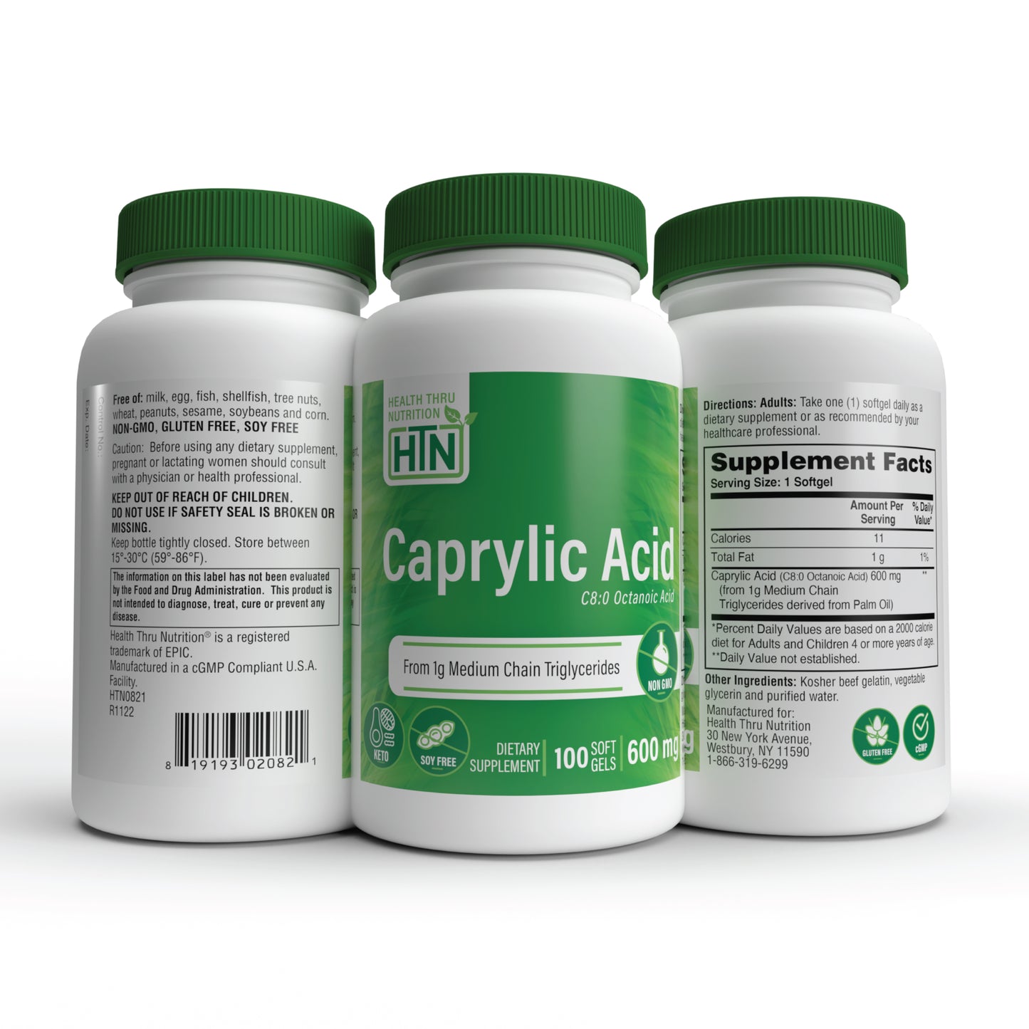Caprylic Acid C8:0 Octanoic Acid 600mg