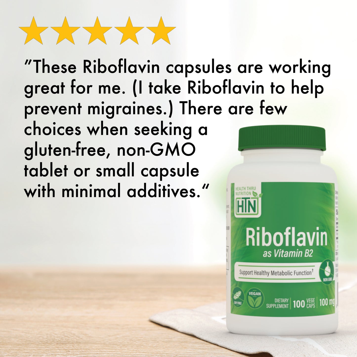 Riboflavin (Vitamin B2) 100mg 100 Vegecaps