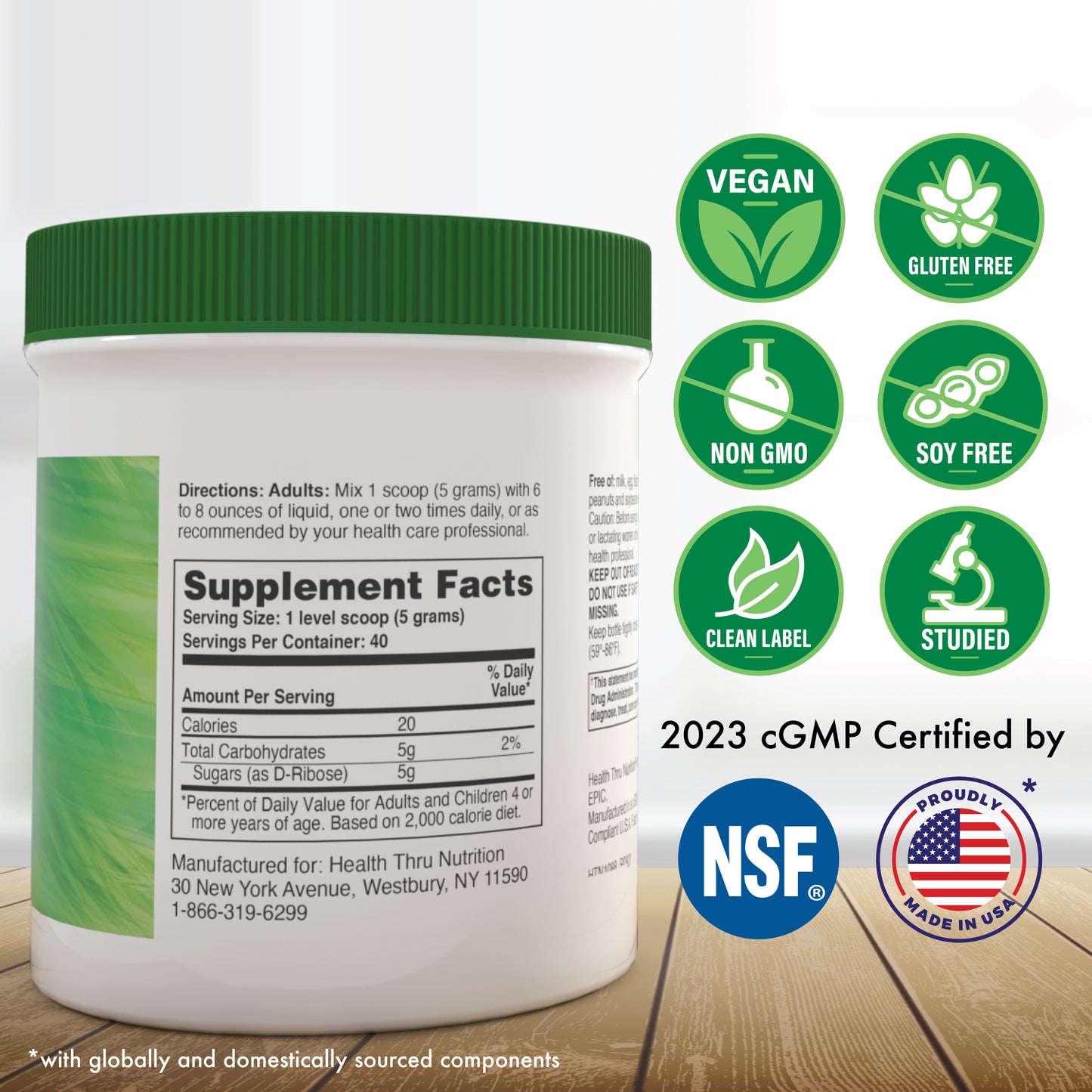 D-Ribose Pure Powder 200g Jar