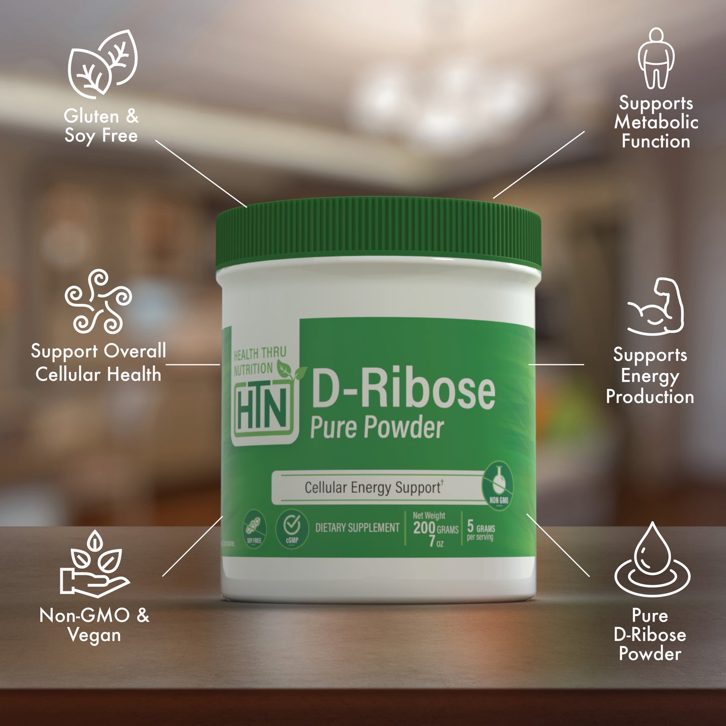 D-Ribose Pure Powder 200g Jar