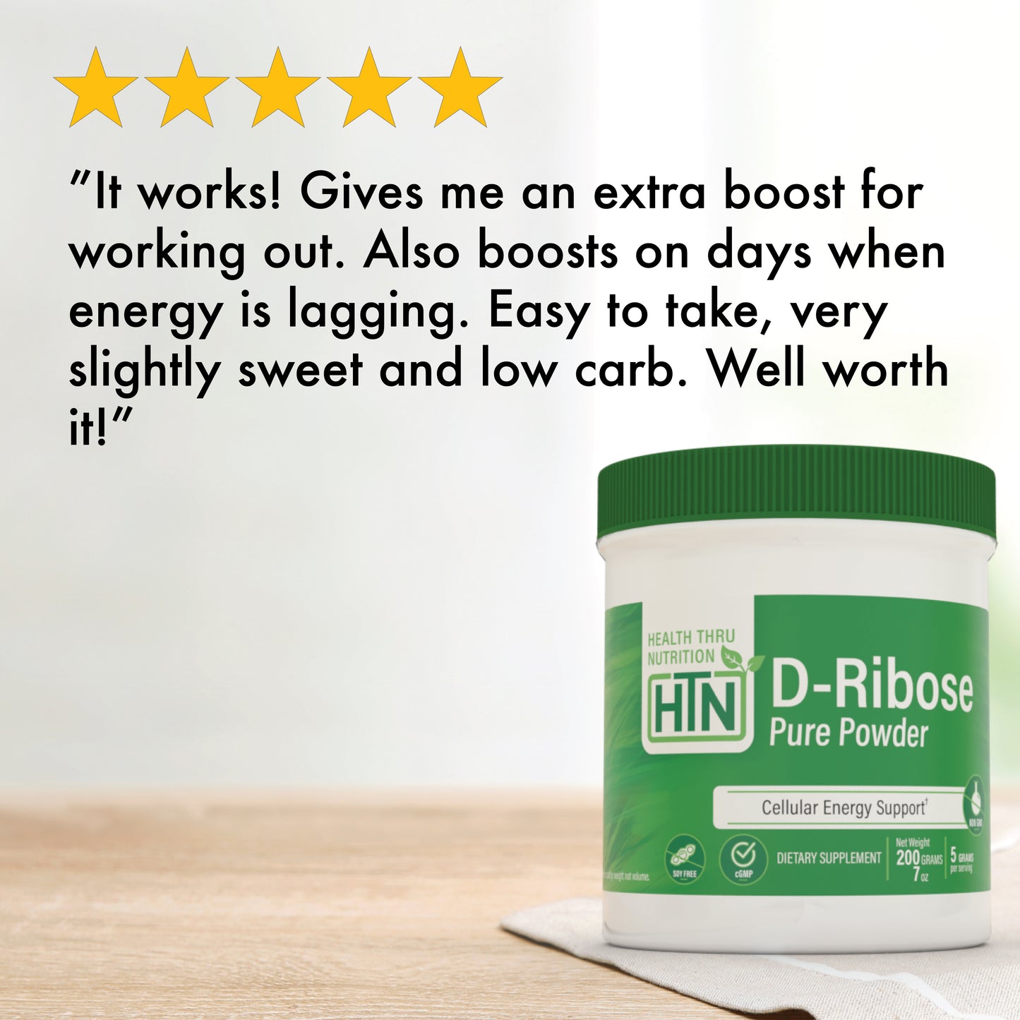 D-Ribose Pure Powder 200g Jar
