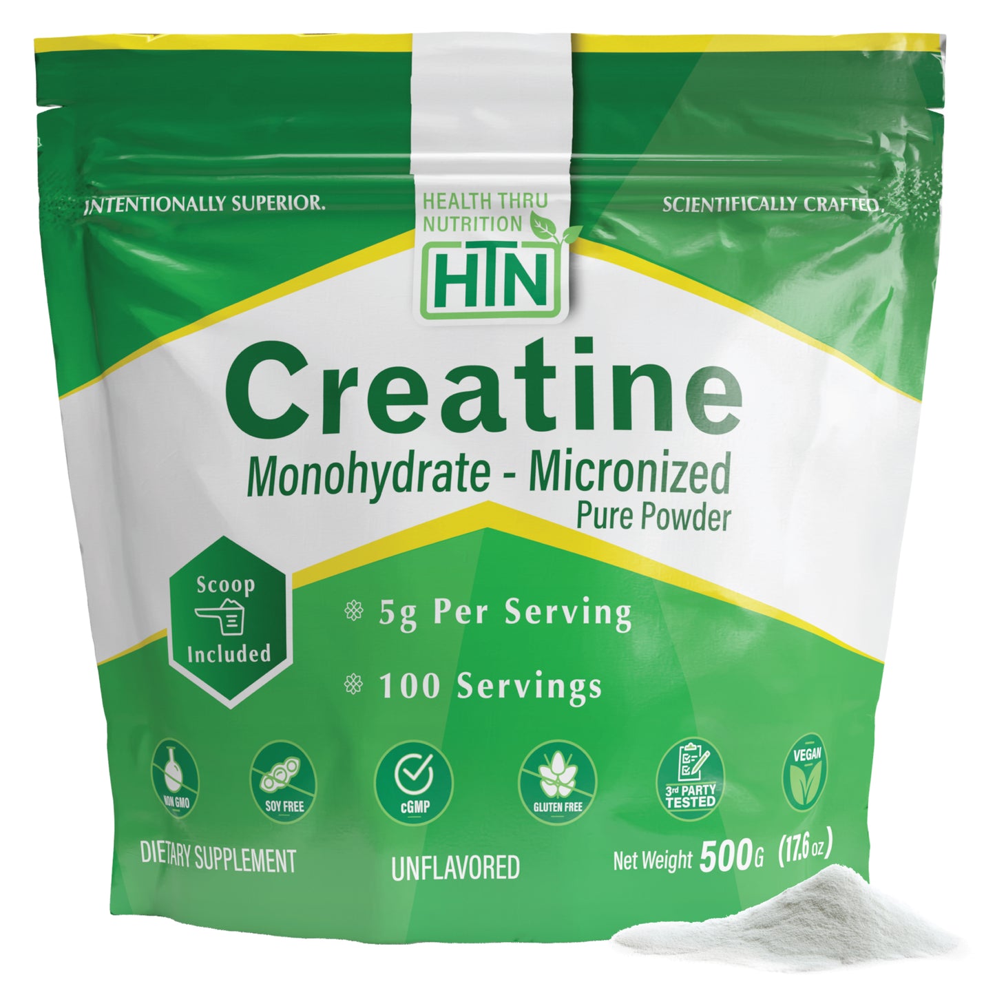 Creatine Monohydrate Micronized Powder – 500g Pure Unflavored – 5g Per Scoop – Workout Support, Muscle Fuel and Recovery Supplement | Non-GMO, Vegan