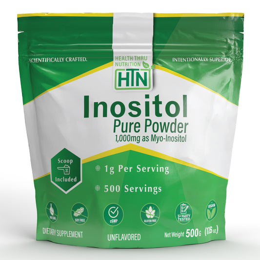 Inositol Powder – 500g Pure Powder as Myo-Inositol –1,000mg (1g) Per Scoop Unflavored, Vegan, Non-GMO