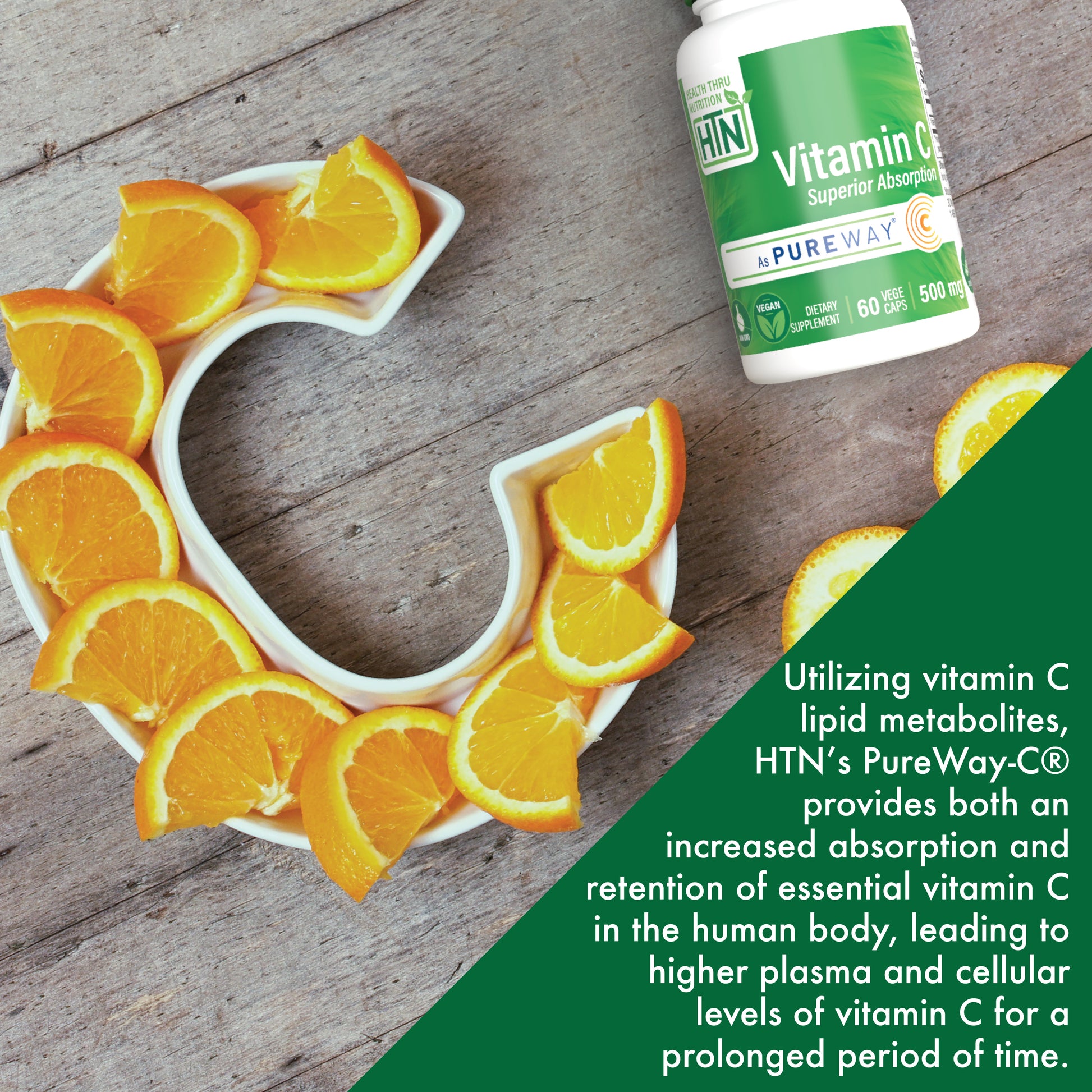 Vitamin-C 500mg as High Absorption PureWay-C Health Thru Nutrition Vitamin-C 500mg as High Absorption PureWay-C Health Thru Nutrition