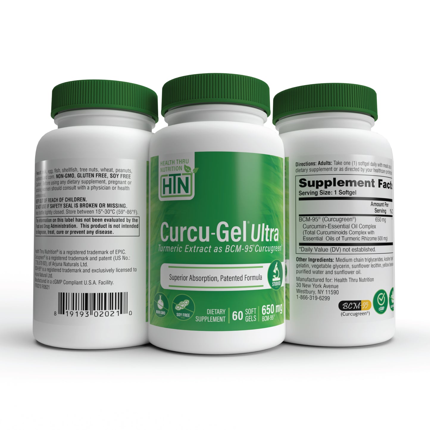 Curcu-Gel® Ultra 650mg BCM-95® Curcugreen® Turmeric Extract