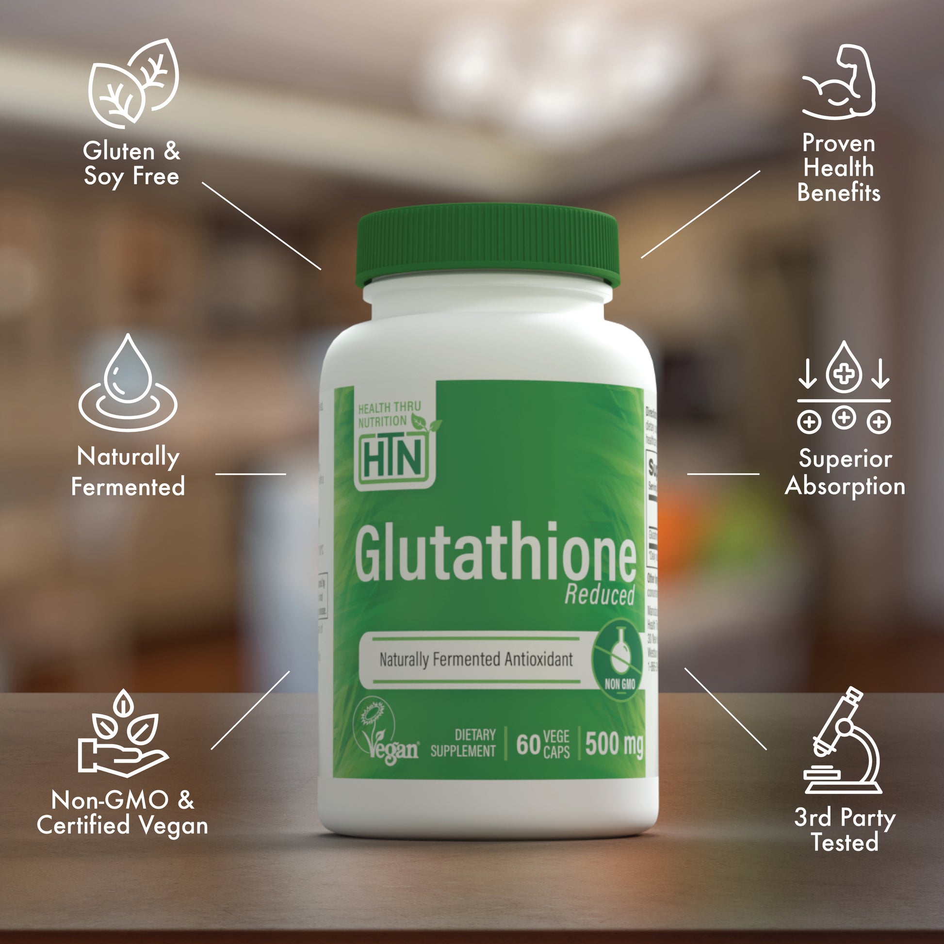 Glutathione (Reduced) 500mg 60 Vegecaps Health Thru Nutrition Glutathione (Reduced) 500mg 60 Vegecaps Health Thru Nutrition