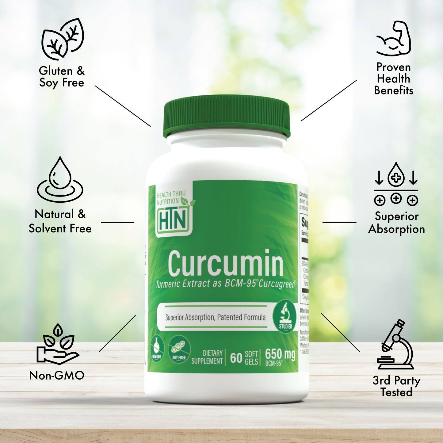 Curcumin 650mg BCM-95® Curcugreen® Turmeric Extract