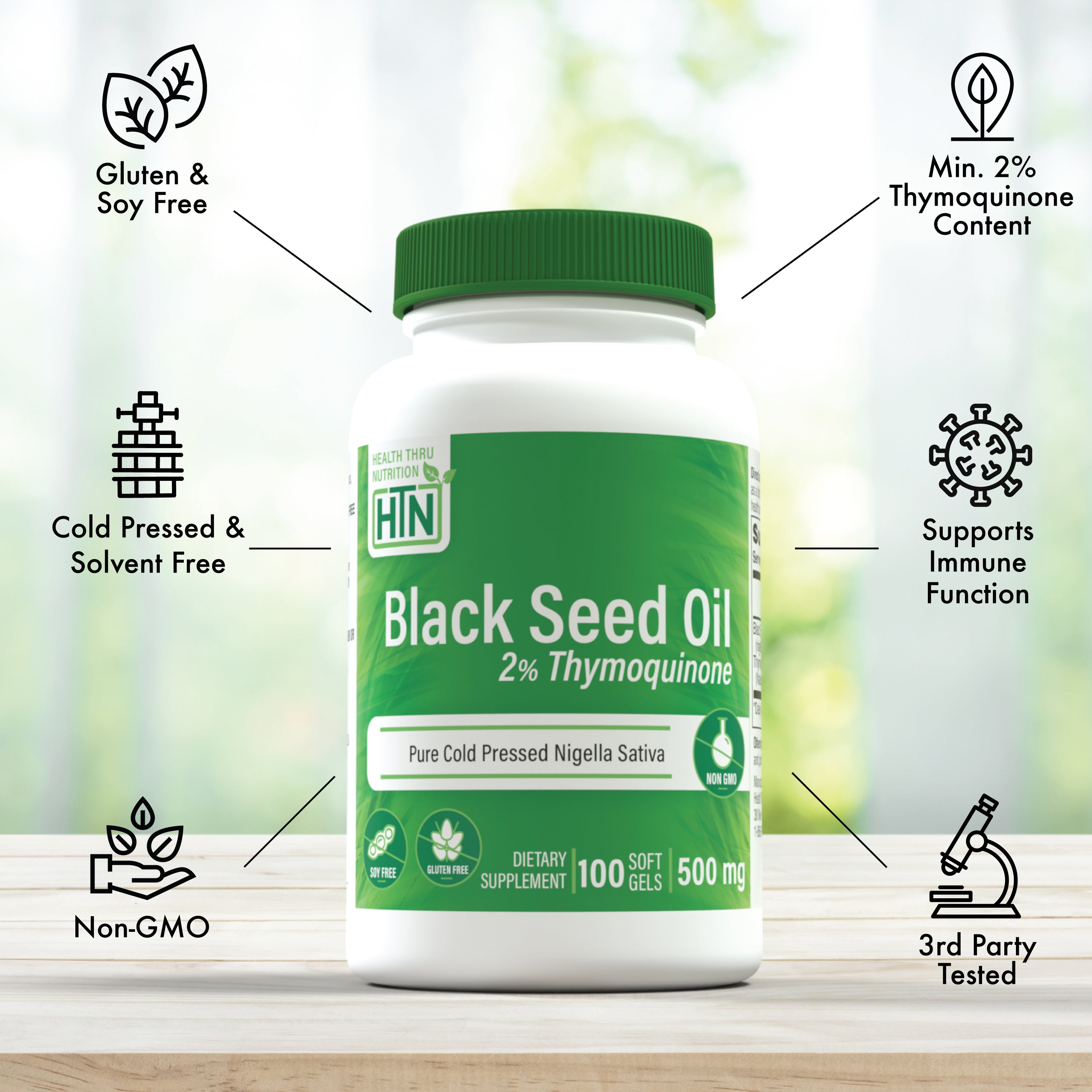 Black Seed Oil 500mg 2% Thymoquinone – Health Thru Nutrition