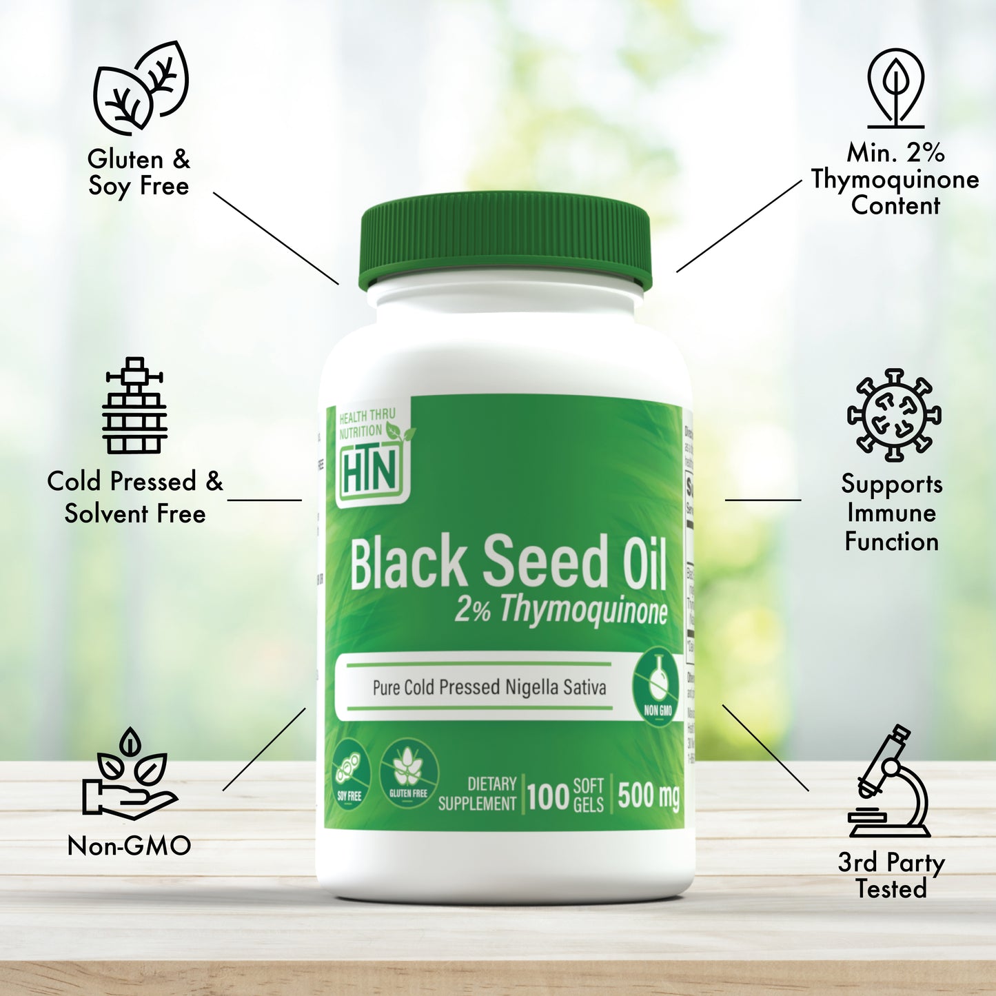 Black Seed Oil 500mg 2% Thymoquinone