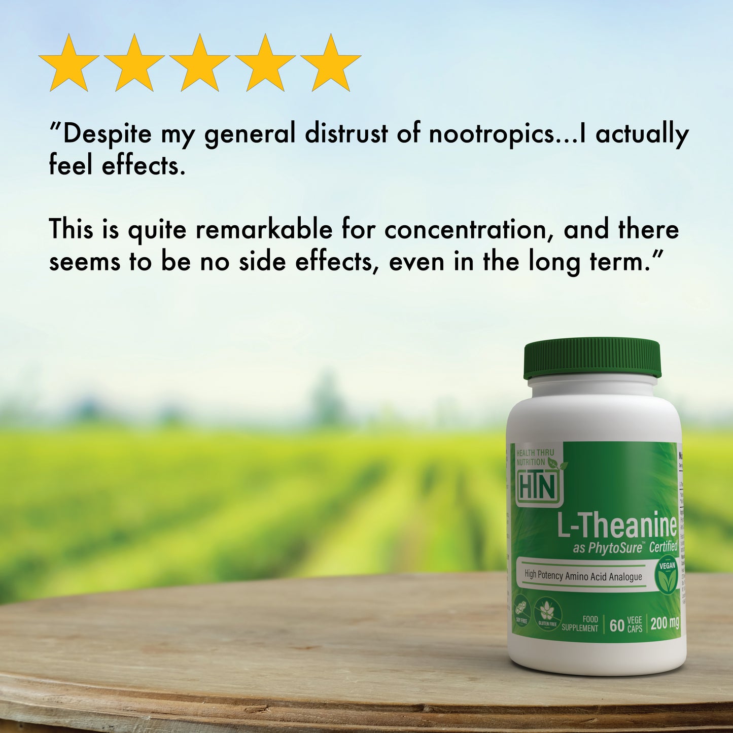 L-Theanine 200mg as Phytosure™ Certified 60 Vegecaps