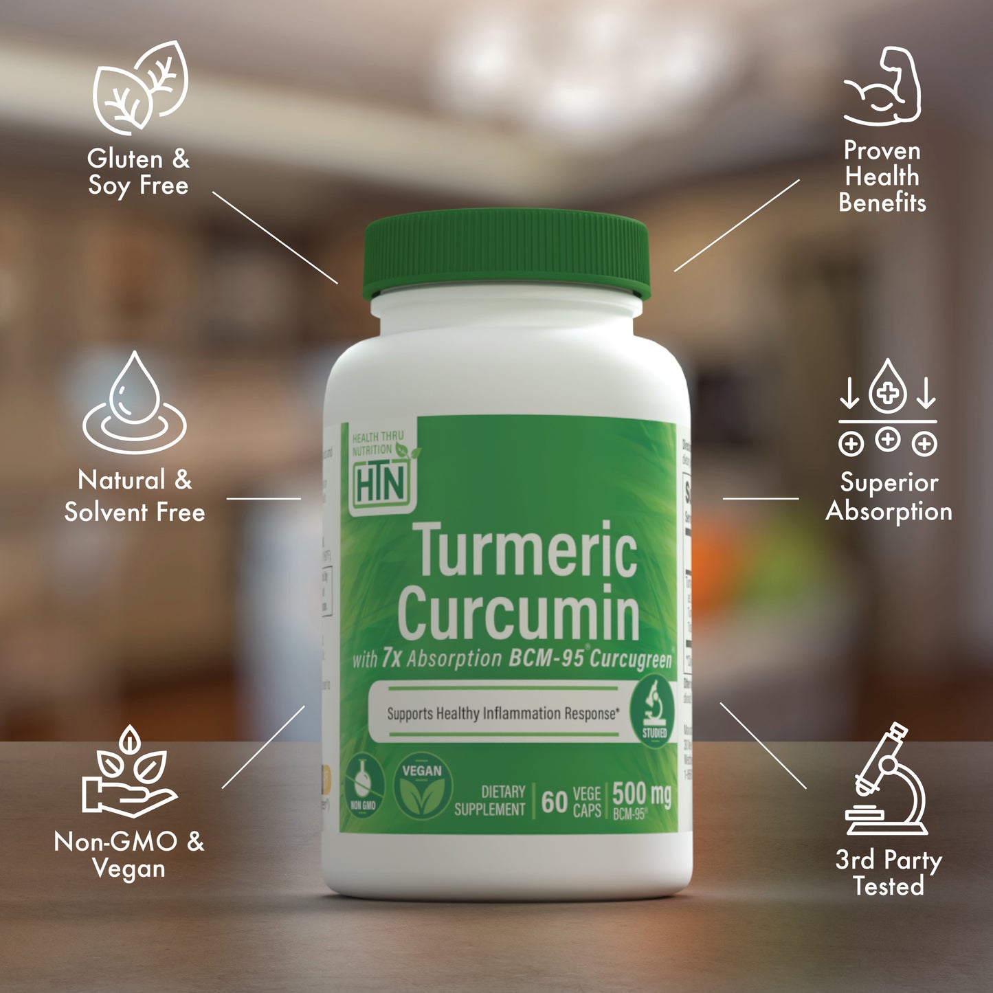Turmeric Curcumin Complex 500mg as BCM-95® Curcugreen®