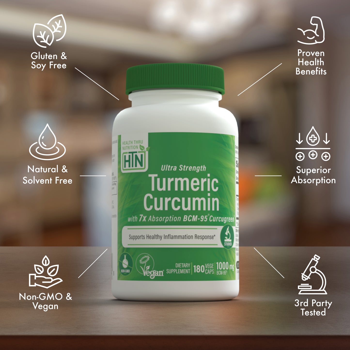 Turmeric Curcumin Complex 1000mg as BCM-95® Curcugreen®
