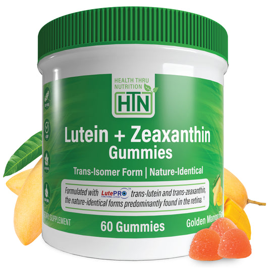 Lutein + Zeaxanthin Gummies – All-Trans Marigold Extract | Golden Mango Flavor 60 count