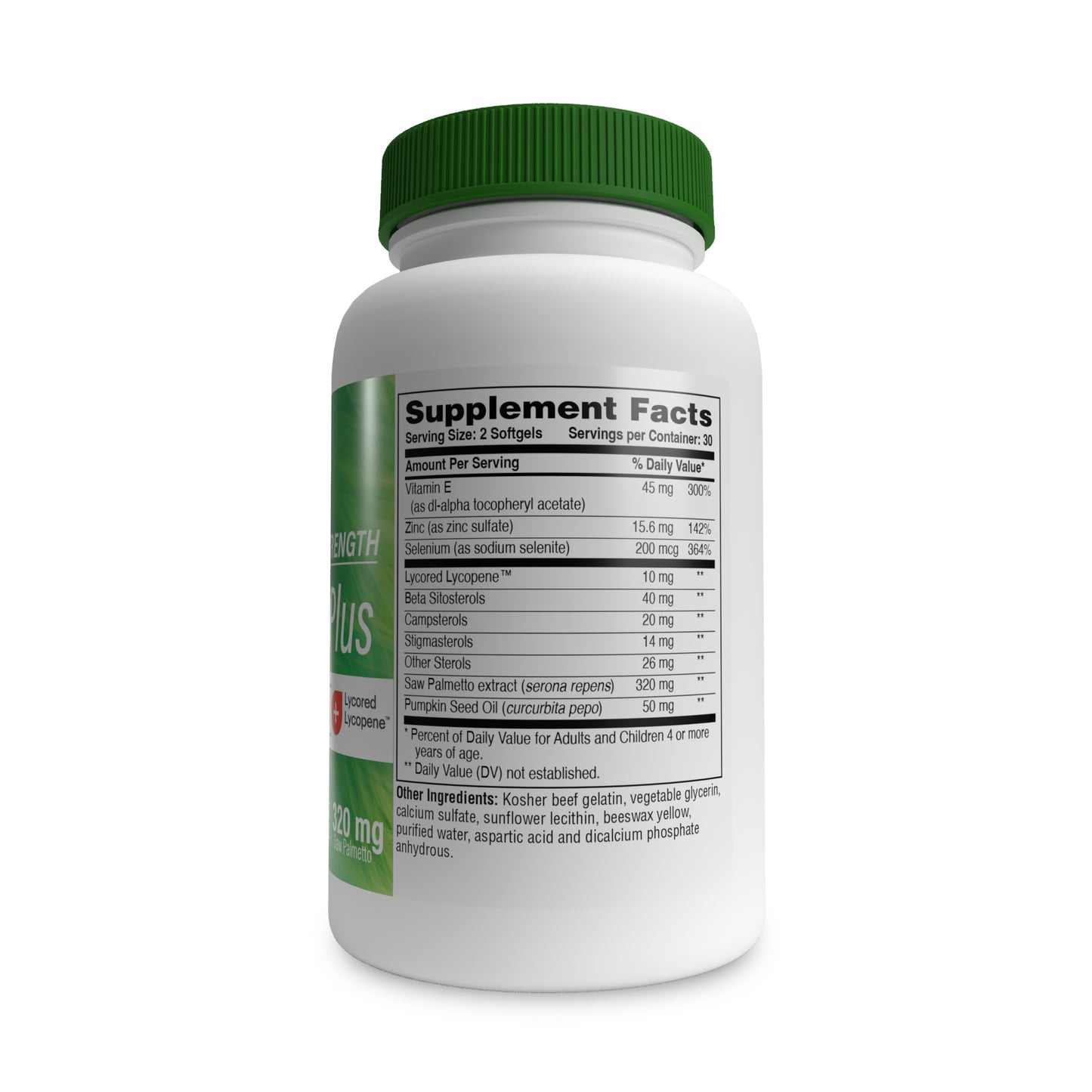 Prostate Plus Double Strength Complex with Saw Palmetto and Lycored Lycopene™ -One Month Supply